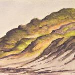 SINGLE DUNE Watercolor 4-1/2 x 6-1/2 (Matted and framed size: 9-1/2 x 11-1/2) Eggshell mat