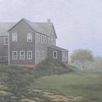 HIGHLAND HOUSE FOG I, oil on canvas, 12 x 12"