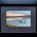 Pamet Harbor Miniature II, oil on board, lined and framed at 6 x 7"