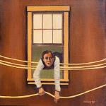 DETERMINED TO FLY oil on canvas 8 x 8