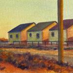 SUNSET COTTAGES watercolor 3 x 4 -1/2