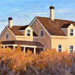 KEEPER'S COTTAGE acrylic on board 3 x 4