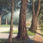 NEIGHBORBOOD MOOD  oil on canvas   4 x 5"